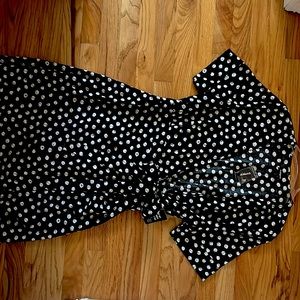 Black and white polkadot wrap dress from Express